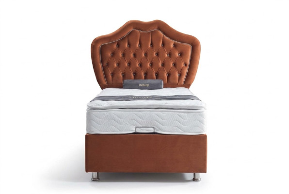 Bett Braun Einzelbett Boxspring Betten Luxus Schlafzimmer Chesterfield