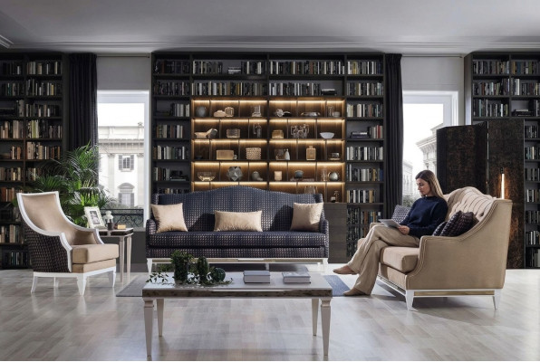 Moderne Wohnzimmer Sofagarnitur Polster Dreisitzer Designer Sessel 3tlg