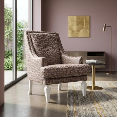 Brauner Wohnzimmer Polstersessel Designer Hotel Einsitzer Lounge Möbel