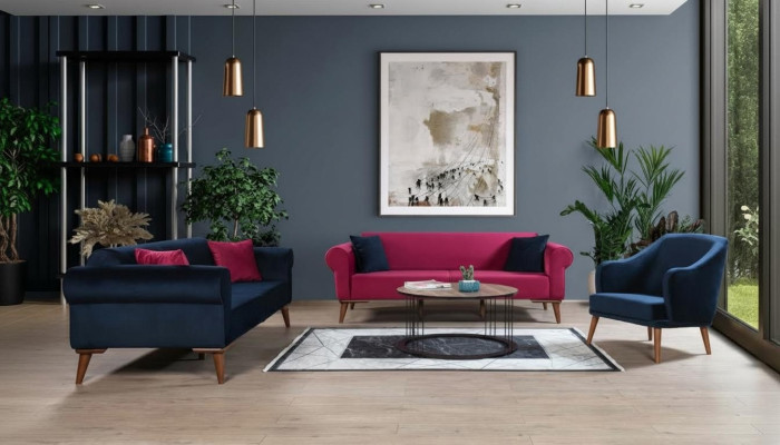 Sofagarnitur 3+3+1 Sitz Design Sofa Polster Couchen Couch Modern 3 tlg