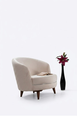 Beige Elegante Sessel Einsitzer Design Wohnzimmer Polster Möbel