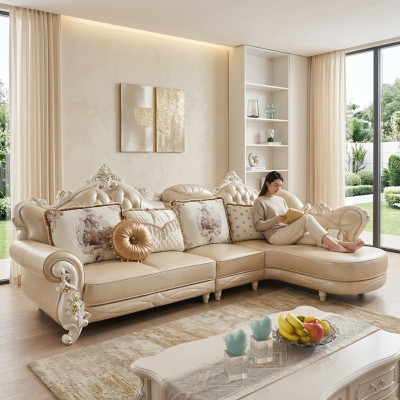 Ecksofa L Form Wohnlandschaft Couch Möbel Leder Holz Sofa Chesterfield