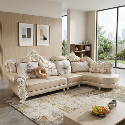 Ecksofa L Form Wohnlandschaft Couch Möbel Leder Holz Sofa Chesterfield