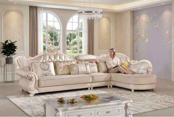 Chesterfield Ecksofa Sofa Couch Polster Möbel Barock Rokoko Stoff Leder