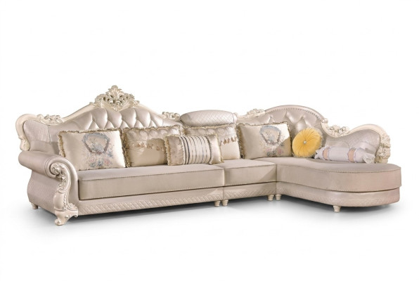 Chesterfield Ecksofa Sofa Couch Polster Möbel Barock Rokoko Stoff Leder
