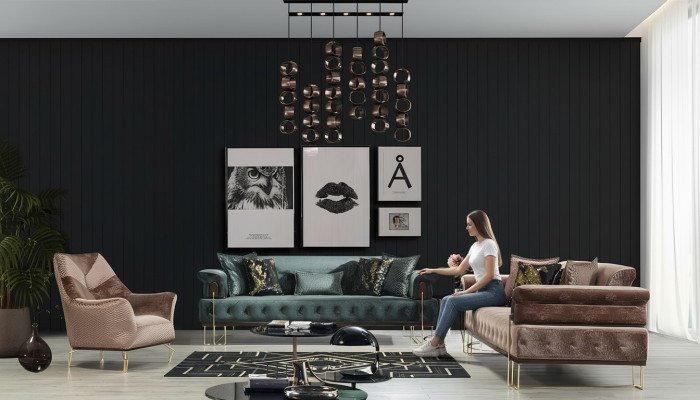 Sofagarnitur Sofa Garnitur Sofas Sessel 3+3+1Sitzer Stoff Modernes