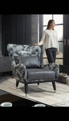 Wohnzimmer Sessel Polster Sitzer Modern Design Schlangen Stil Bezug