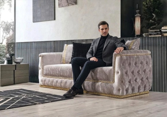 Dreisitzer Luxus Sofa 3 Sitzer Sofas Sitz Design Couch Möbel Neu Beige