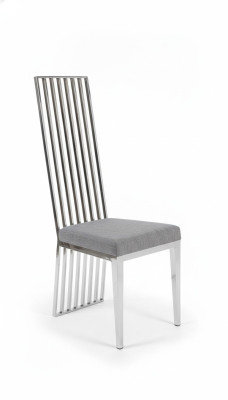 Esszimmer Stuhl grau Luxus stuhl Metall mit Textil Stühle Stil Modern