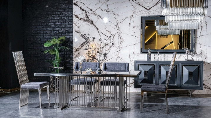 Esszimmer Set Tisch und 4x Stühle Esstisch Essgruppe Essgarnitur Stuhl