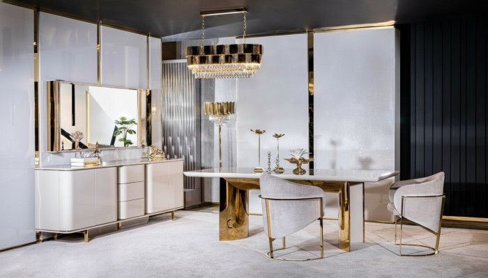 Esszimmer Komplett Tisch 4 Stühle Anrichte Spiegel Set 7tlg Esstisch