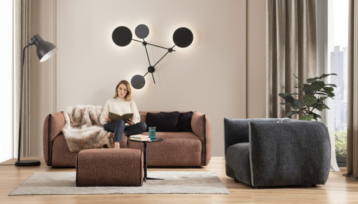 Luxus Couch 4+1 Möbel Sofa Couchen Sofagarnitur 2tlg. Sofagarnitur braun