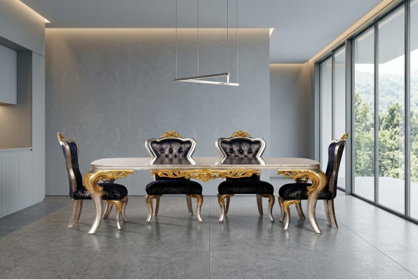 Esszimmer Esstisch 4x Stuhl Gruppe Garnitur Holz Tisch Tische Stühle Stuhl Set