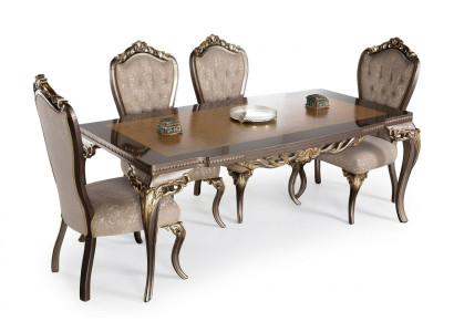 Stuhl Set 4x Lehn Stühle Esszimmerstuhl Holz Luxus Esszimmer Stoff Barock Stühle