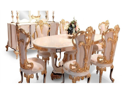 Tisch Luxus Esszimmertisch Esstisch Esszimmer Holz Tische Barock Ess Möbel Neu