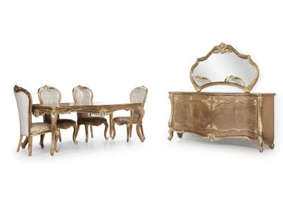 Esszimmer Esstisch Stuhl Gruppe Garnitur Set Holz Tisch Kommode Spiegel Set 7tlg