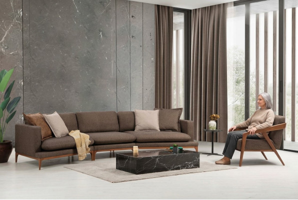 Sofagarnitur Ecksofa Sessel Sofa Eck Sofas Sitz Luxus Sitzer Garnitur Stoff Neu