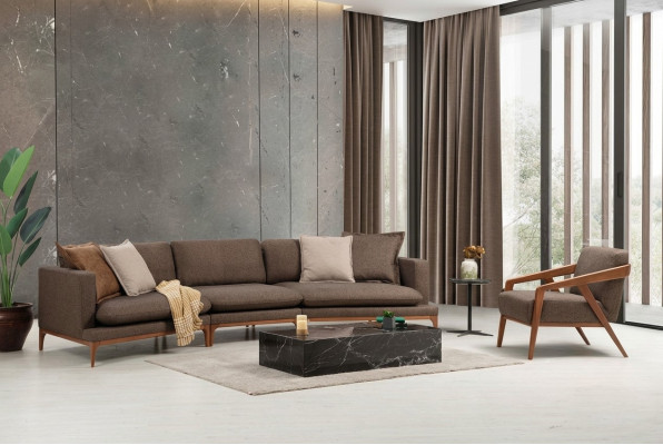 Sofagarnitur Ecksofa Sessel Sofa Eck Sofas Sitz Luxus Sitzer Garnitur Stoff Neu