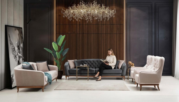 Sofagarnitur Sofa Luxus Garniur Sofas Sessel 4+3+1 Sitzer Modern 3tlg Set Design