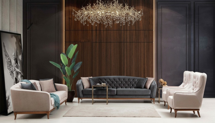 Sofagarnitur Sofa Luxus Garniur Sofas Sessel 4+3+1 Sitzer Modern 3tlg Set Design