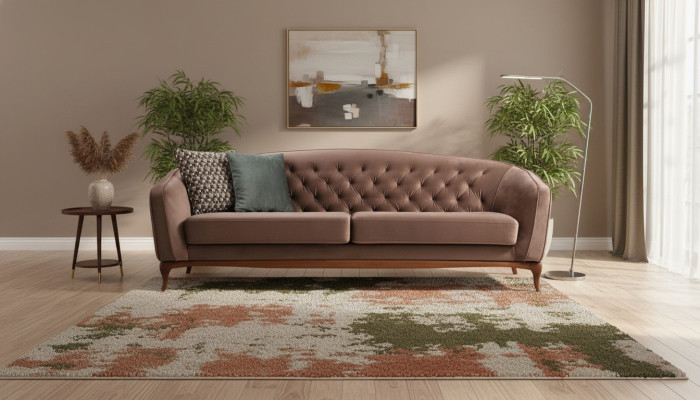 Luxus Sofa Design Dreisitzer Moderne Couch Blau Couchen Möbel Polster Loft Neu