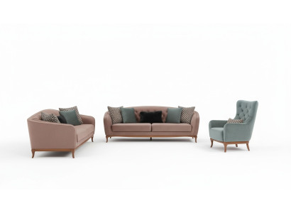 Luxus Sofagarnitur Sofa Garnitur Sofas 4+3+1 Sitzer Stoff 3tlg Couch Set Polster