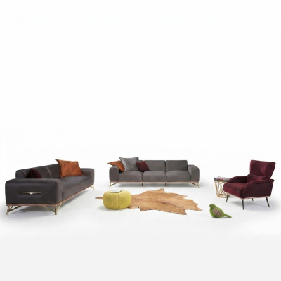 Sofagarnitur Garnitur Sofa Sessel Sofas Komplette Couchgarnitur Set Sitzer Stoff
