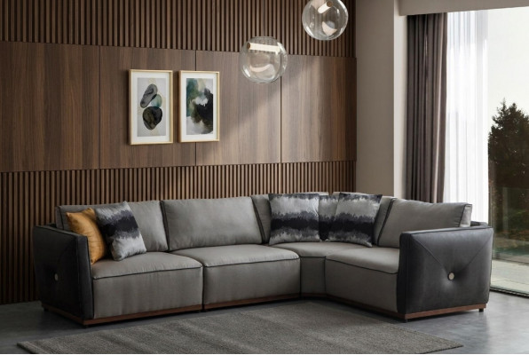 Wohnzimmer Ecksofa Sofas L-Form Sofa Ecke Stoffsofa Luxus Stoff Eckgarnitur Neu