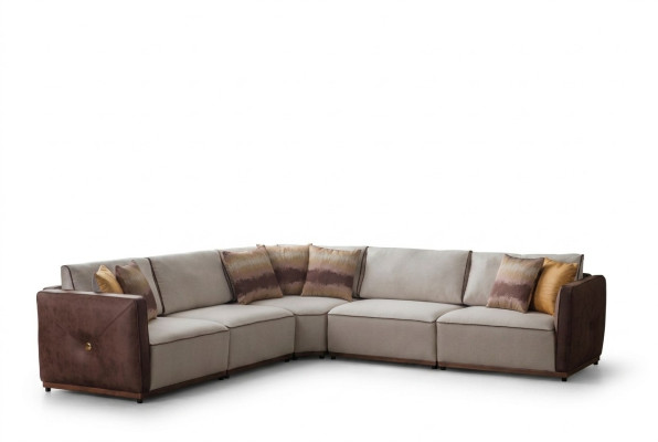 Luxus Ecksofa Sofas L-Form Großes Sofa Eck Wohnzimmer Polyester Modern Stoff Neu