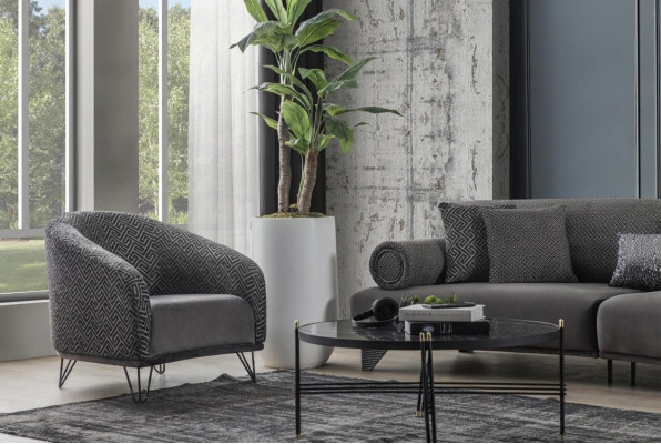 Sessel Einsitzer Sofa Couch Polster 1 Sitz Clubsessel Stoff Modern Wohnzimmer