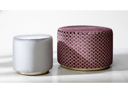 Gruppe Hocker Sitzhocker Sitzbank Pouf Samthocker Stoff Rund Holz Set 2tlg
