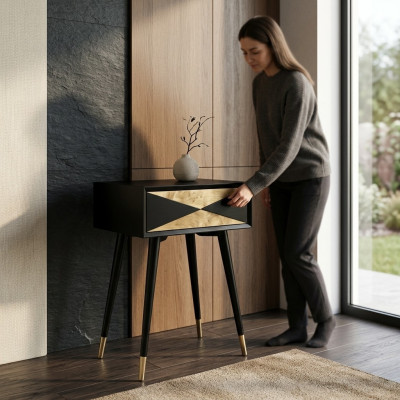 Tisch Konsolentisch Konsole Kommode Abstelltisch Holz Modern Luxus Gold Design