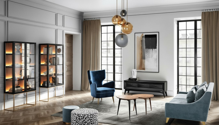 Garnitur Wohnzimmer Sofa Sessel Vitrine Hocker rtv Couchtisch Set Gruppe 9tlg