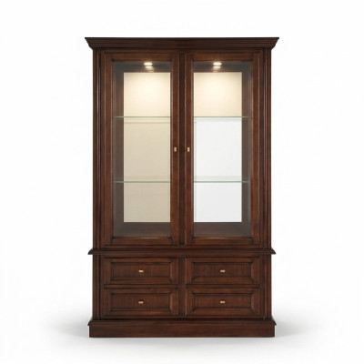 Vitrine Schränke Möbel Klassischer Stil Vitrinen Wohnzimmer Anrichte Glas Holz