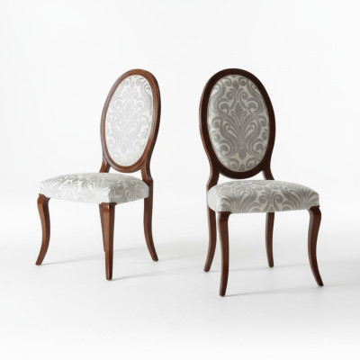 Luxus Esszimmerstuhl Stuhl Küchenstuhl Esszimmer Stühle Stoff Sitzer Holz Braun