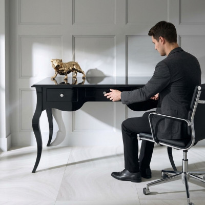 Schwarzer Schreibtisch Büro Stil Tisch Schreibtische Barock Rokoko Holz Tische