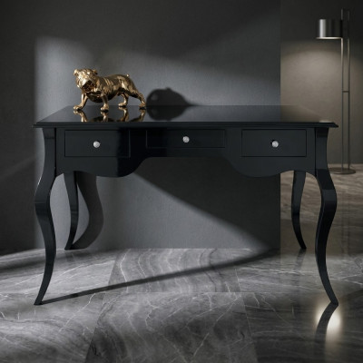 Schwarzer Schreibtisch Büro Stil Tisch Schreibtische Barock Rokoko Holz Tische