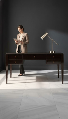 Schreibtisch Tisch Büro Office Bürotisch Computertisch Holz Luxus Braun Design