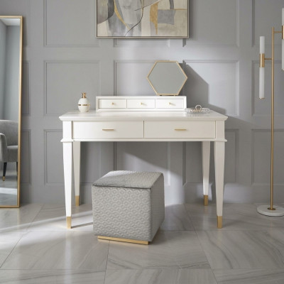  Schminktisch Konsolentisch Konsole Tisch Luxus Holz Schlafzimmer Weiß Modern 