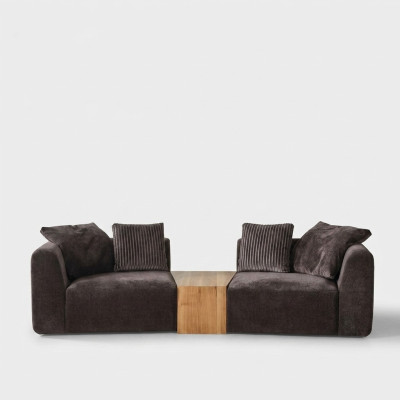 Viersitzer Sofa 4 Sitzer Sofas Modern Design Stoff Polyester Schwarz