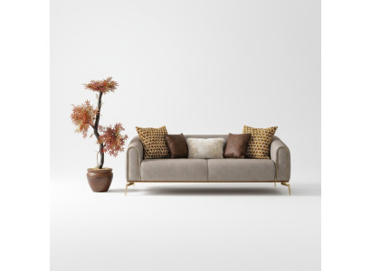 Dreisitzer Sofa 3 Sitzer Sofas Design Modern Stoff Grau Wohnzimmer