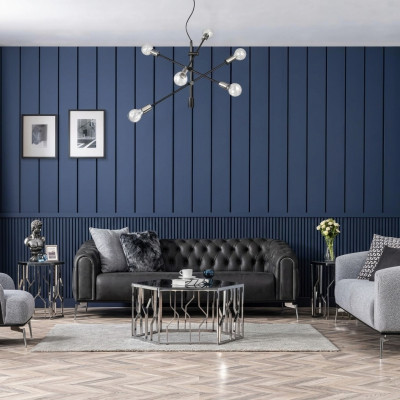 Sofagarnitur Komplette Couchgarnitur Sofa 431 Sitz Stoff 3tlg Schwarz