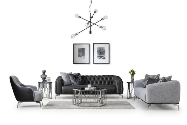 Sofagarnitur Komplette Couchgarnitur Sofa 431 Sitz Stoff 3tlg Schwarz