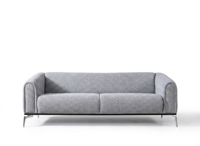 Dreisitzer Sofa 3 Sitzer Sofas Sitz Stoff Grau Wohnzimmer Modern Luxus