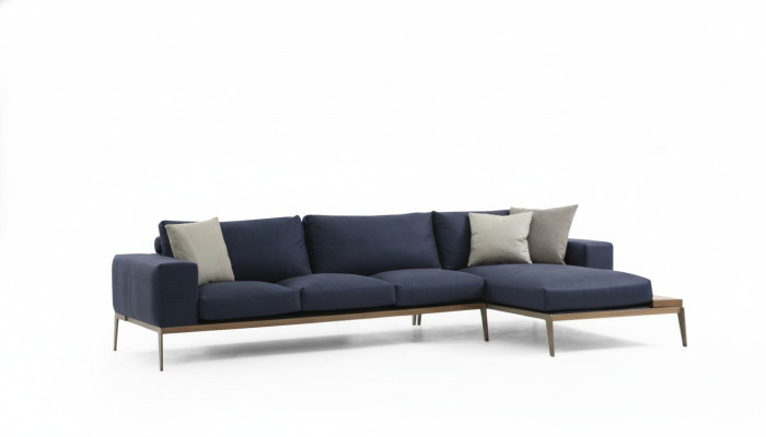 Ecksofa L-Form Sofa Wohnzimmer Grau Modern Stoff Sofas Sitzer Design