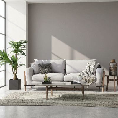 Viersitzer Sofa 4 Sitzer Stoff Sofas Modern Design Wohnzimmer Grau