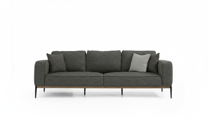 Zweisitzer Sofa 2 Sitzer Stoff Sofas Modern Design Wohnzimmer Grau
