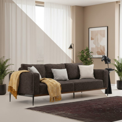 Zweisitzer Sofa 2 Sitzer Stoff Sofas Modern Design Wohnzimmer Grau