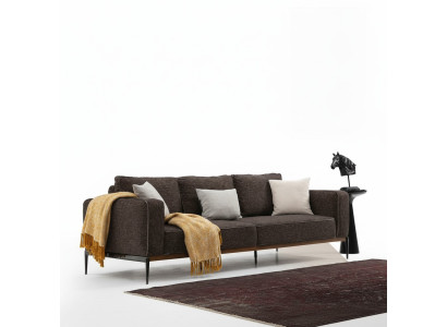 Zweisitzer Sofa 2 Sitzer Stoff Sofas Modern Design Wohnzimmer Grau