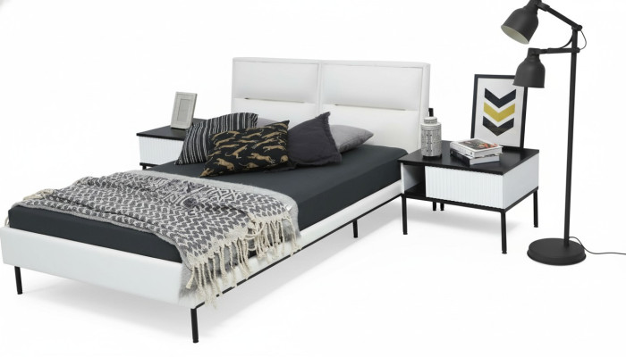 Nachttisch Nachtschränkchen Holz Modern Tisch Weiß Schlafzimmer Design
